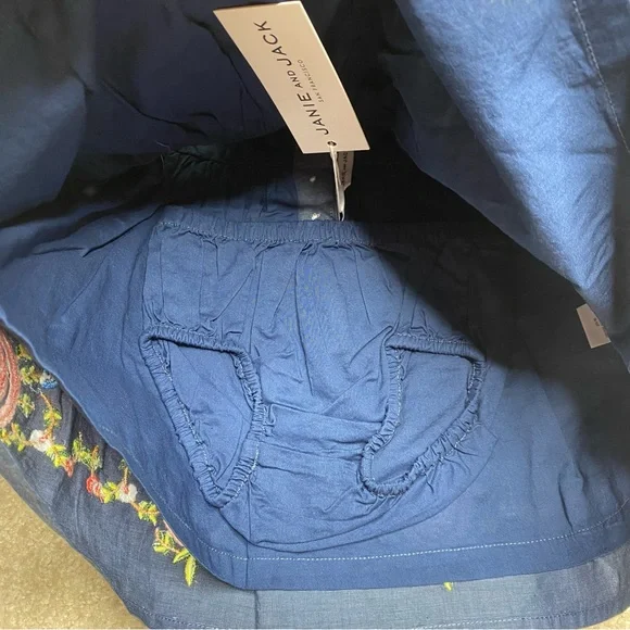 Janie and Jack NWT blue sleeveless embroidered fit and flare dress sz 3-6 months - Picture 4 of 8